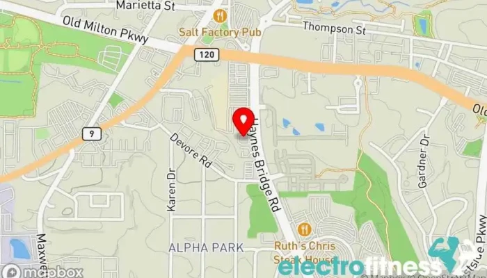 map of F45 Training Alpharetta Gym, Fitness center, Physical fitness program, Training centre in Alpharetta