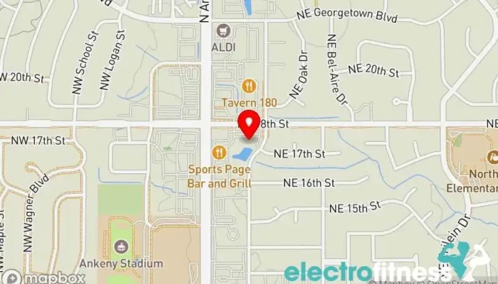 map of Farrell's eXtreme Bodyshaping - Ankeny North Gym, Boot camp, Fitness center, Physical fitness program in Ankeny