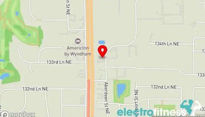 map of Fitaholic Fitness - Ham Lake Gym, Fitness center, Physical fitness program, Weightlifting area in Ham Lake