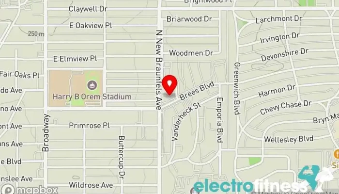 map of FitFusion Personal Training Studio Fitness center in San Antonio