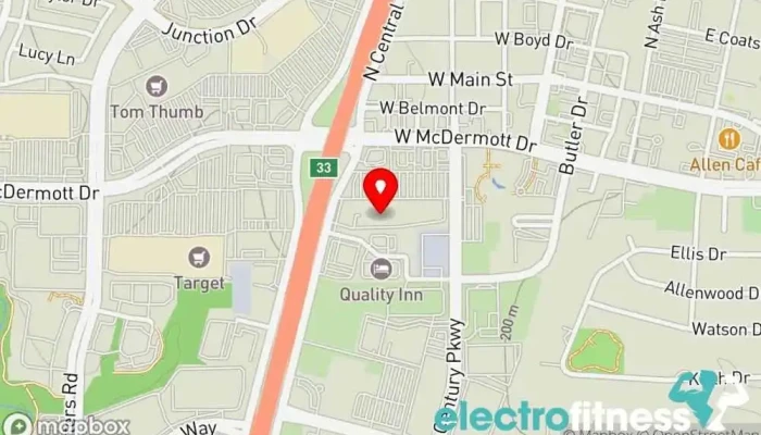 map of Fitness Connection Gym, Physical fitness program in Allen