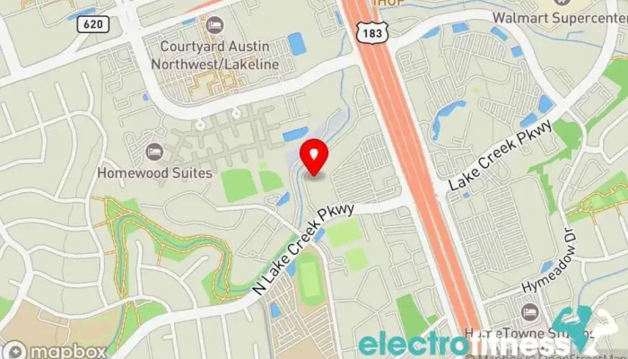 map of Fitness Connection Gym, Physical fitness program in Austin