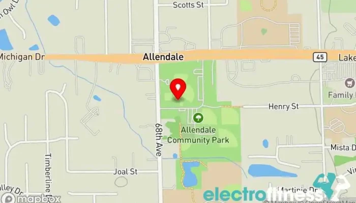 map of Fitness Court at Allendale Township Park Gym in Allendale