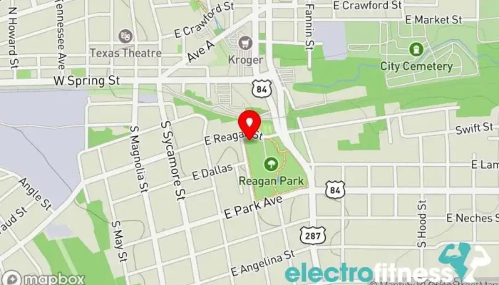 map of Fitness Court at Reagan Park Gym in Palestine