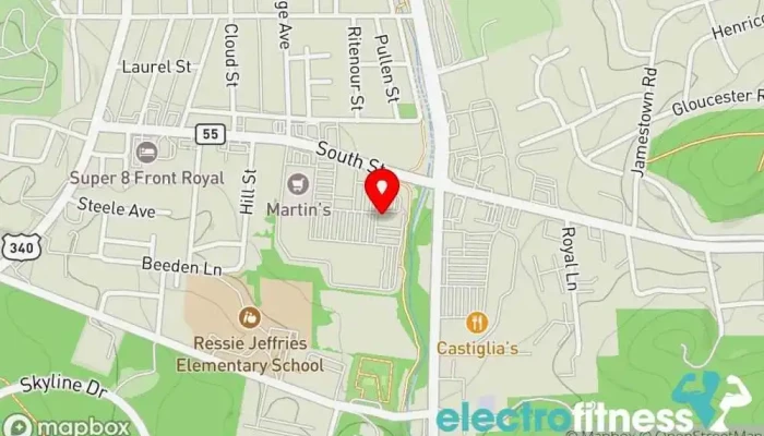 map of Fitness Evolution Fitness center, Gym, Personal trainer, Physical fitness program in Front Royal