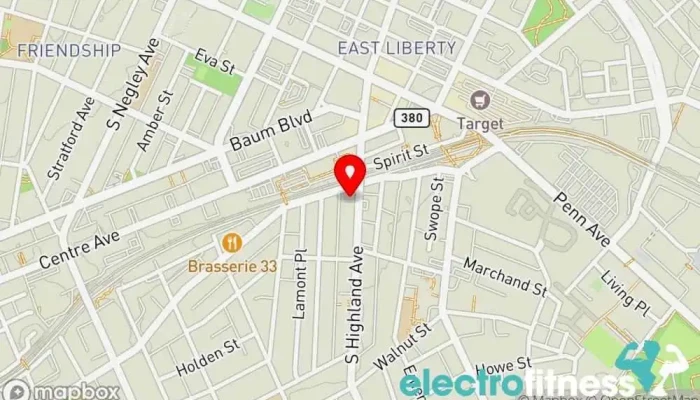 map of Fitness Factory Gym, Nutritionist, Personal trainer, Physical fitness program, Weight loss service in Pittsburgh