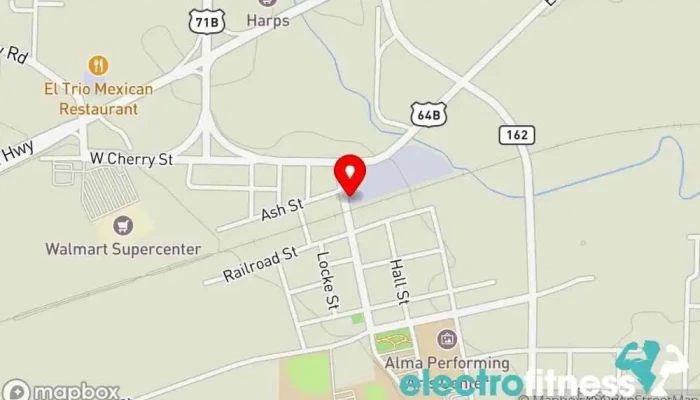 map of Fitness Warehouse Gym in Alma