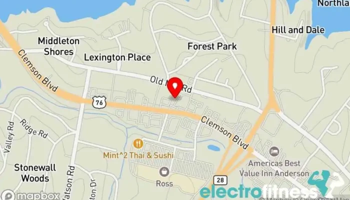 map of Fortitudine (Flexibility. Strength. Cardio) Physical fitness program in Anderson