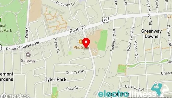 map of Functional Fitness VA Gym, Fitness center, Personal trainer, Physical fitness program, Weightlifting area, Women's personal trainer in Falls Church