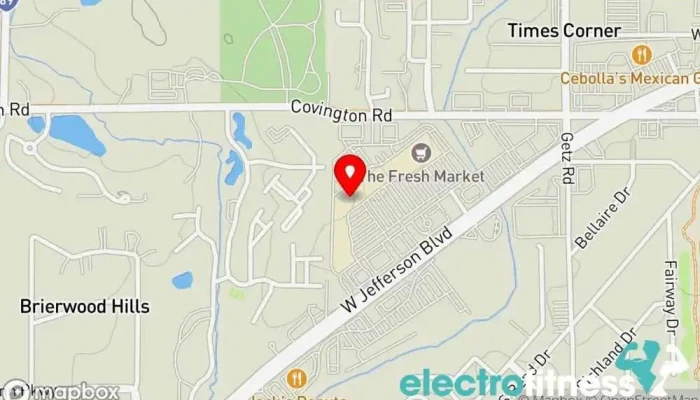 map of Fusion Yoga Yoga studio in Fort Wayne