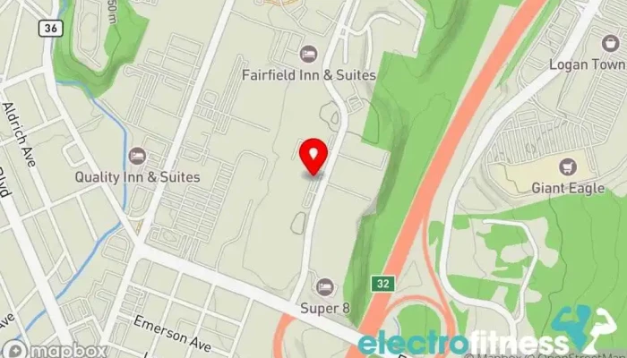 map of Gorilla House Gym Gym, Martial arts club, Tennis club in Altoona