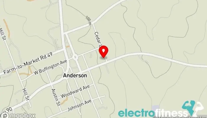 map of Grimes County Body Shop Gym in Anderson