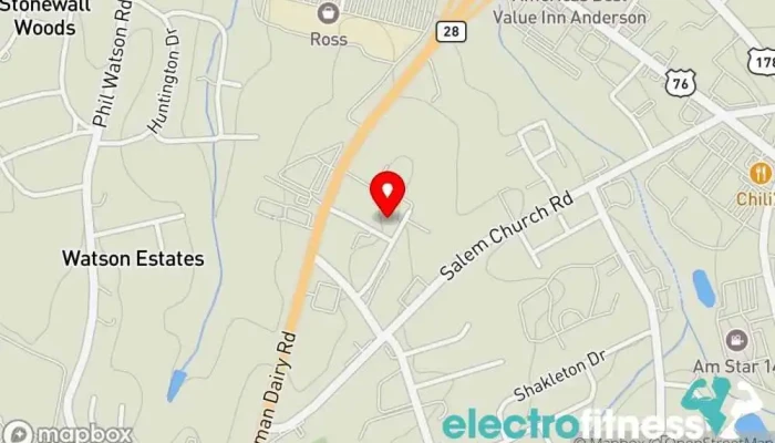 map of Grit Fitness Fitness center, Boot camp, Gym in Anderson