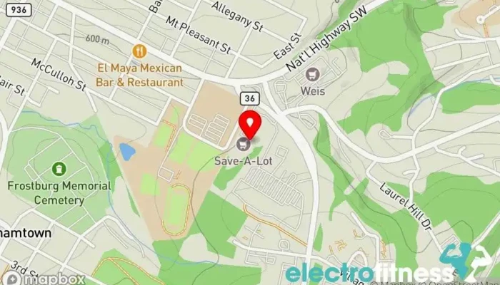 map of Grizzly’s Hardcore Gym Gym in Frostburg