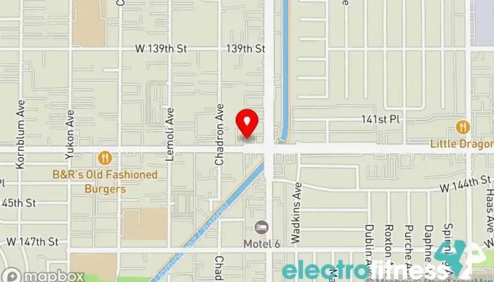 map of GymRatz L.A. Fitness center in Hawthorne