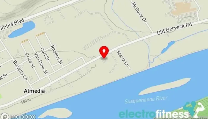 map of Honecker Lifestyle Fitness Fitness center in Bloomsburg