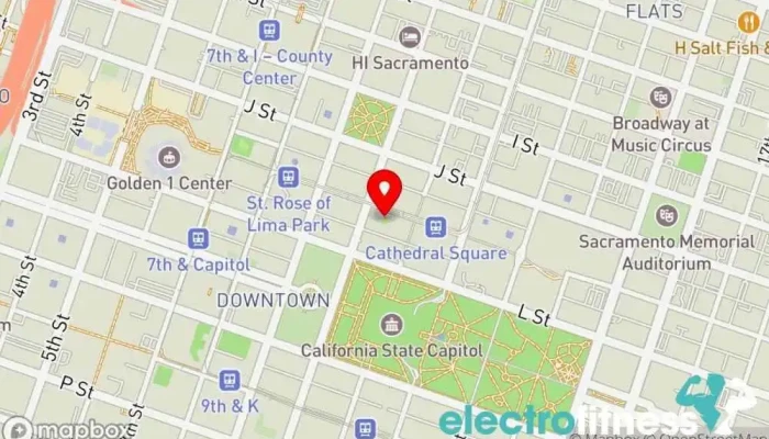 map of In-Shape Fitness Gym, Fitness center, Physical fitness program, Pilates studio, Sauna, Spa and health club, Weightlifting area, Yoga studio in Sacramento