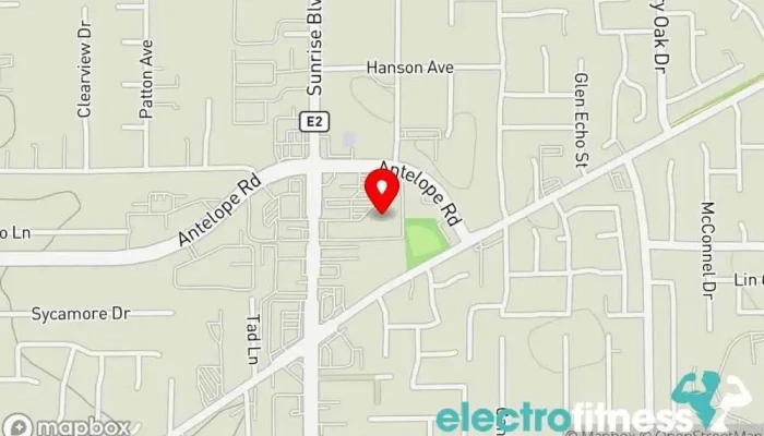 map of In-Shape Fitness Gym, Fitness center, Physical fitness program, Pilates studio, Sauna, Spa and health club, Weightlifting area, Yoga studio in Citrus Heights