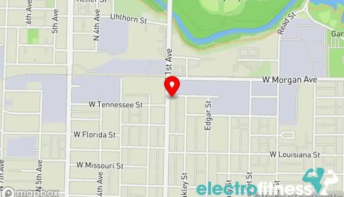 map of Indiana Iron Gym in Evansville