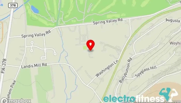 map of Indoor Racquets and Fitness Center at Saucon Valley Country Club Fitness center in Bethlehem