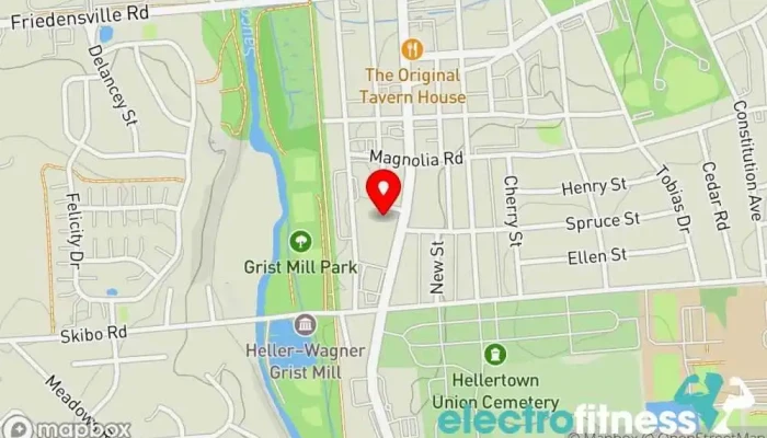 map of Ironstone Barbell Gym in Hellertown