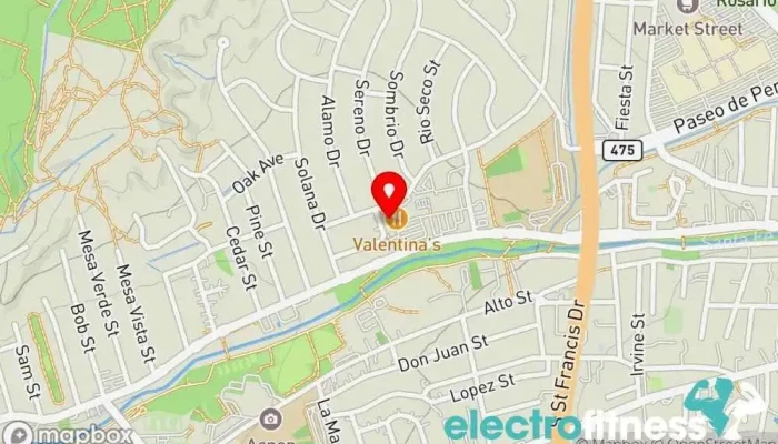 map of Jazzercise Santa Fe Dance Station Fitness center in Santa Fe