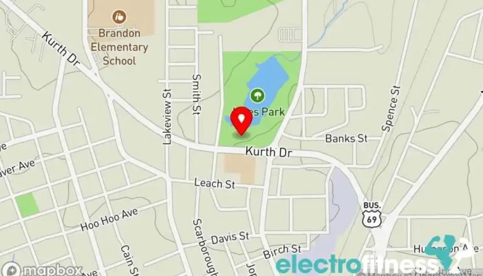 map of Jones Park Gym in Lufkin