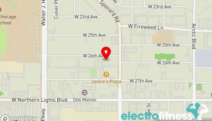 map of Just Reign Cycle Studio Fitness center in Anchorage