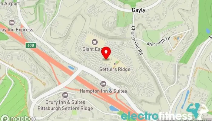 map of LA Fitness Gym in Pittsburgh