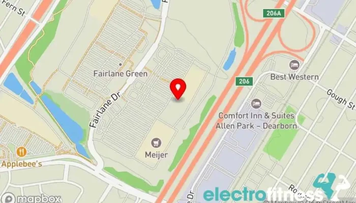 map of LA Fitness Gym in Allen Park