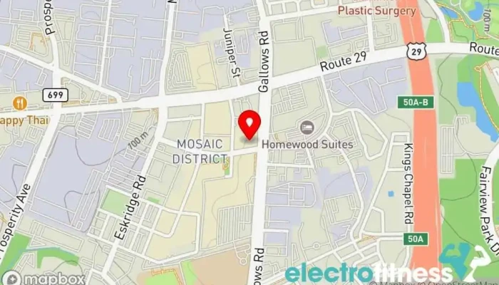 map of LA Fitness Gym in Falls Church