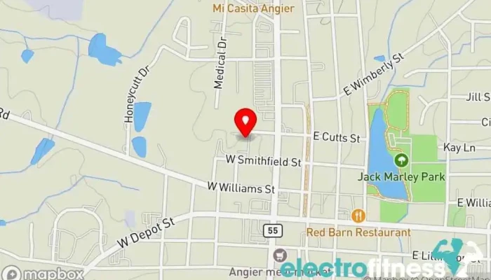 map of Langley Gymnastics Training Center Gym in Angier