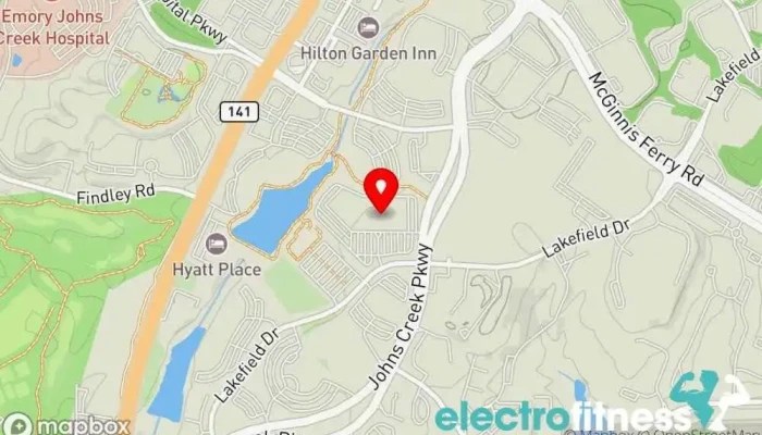 map of Life Time Gym, Fitness center, Indoor cycling, Indoor swimming pool, Personal trainer, Pickleball court, Pilates studio, Rock climbing gym, Squash court, Yoga studio in Johns Creek