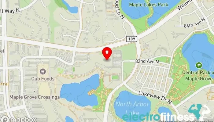 map of Life Time Gym, Basketball court, Fitness center, Indoor cycling, Indoor swimming pool, Personal trainer, Pickleball court, Pilates studio, Swimming instructor, Yoga studio in Maple Grove