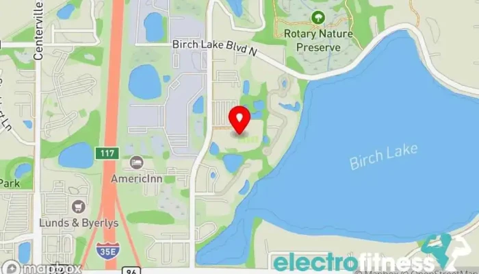 map of Life Time Gym, Basketball court, Fitness center, Indoor cycling, Indoor swimming pool, Personal trainer, Pickleball court, Pilates studio, Tennis court, Yoga studio in White Bear Lake