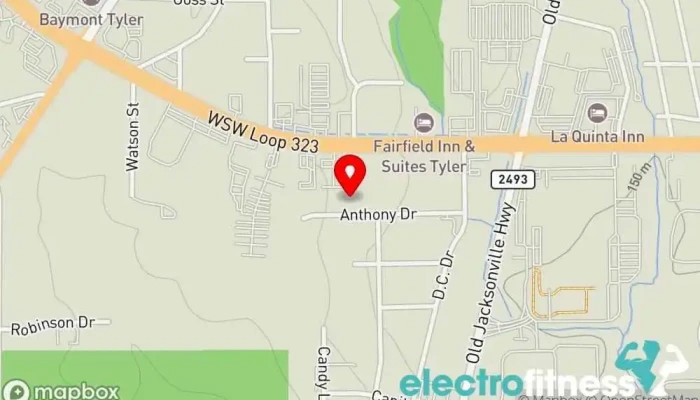 map of LIVEfitness Weight loss service, Fitness center, Gym, Personal trainer, Physical fitness program, Weightlifting area, Wellness center, Wellness program, Women's personal trainer in Tyler