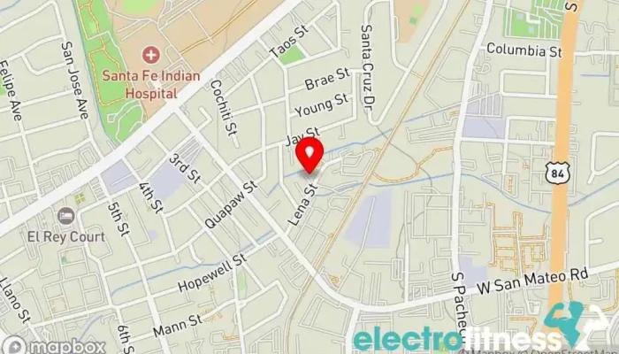 map of Maya Aubrey Pilates studio in Santa Fe