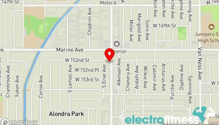 map of Mega Fitness Party Gym in Gardena