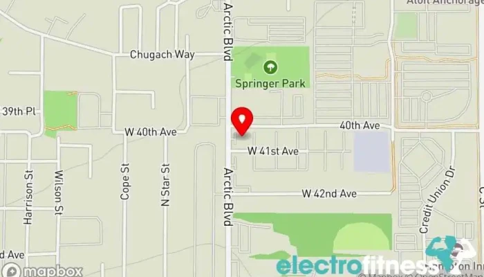 map of Mimi's Vault Fitness center in Anchorage