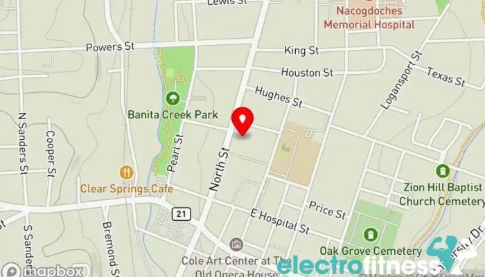 map of Newbies Fitness Personal trainer in Nacogdoches