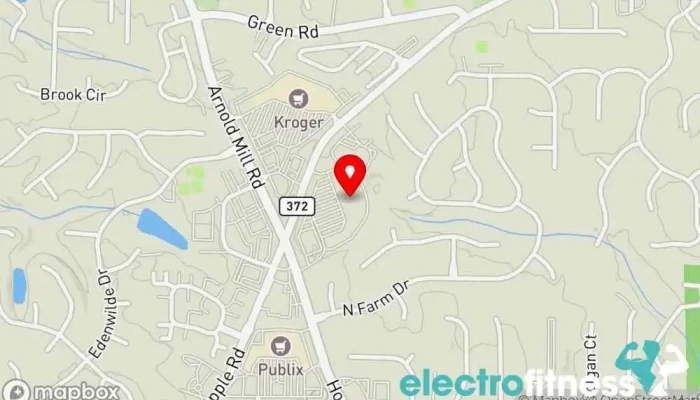 map of Onelife Fitness - Crabapple Gym, Nutritionist, Personal trainer, Yoga studio in Alpharetta