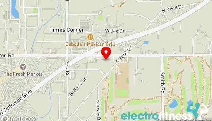 map of OPEX Fitness Fitness center in Fort Wayne