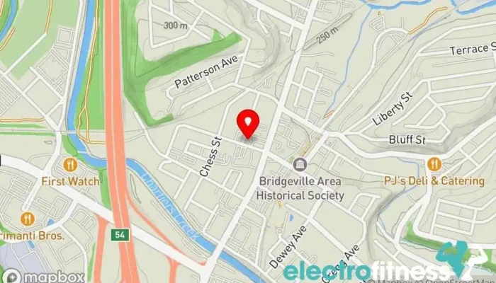 map of Pittsburgh Barbell Club Gym in Bridgeville