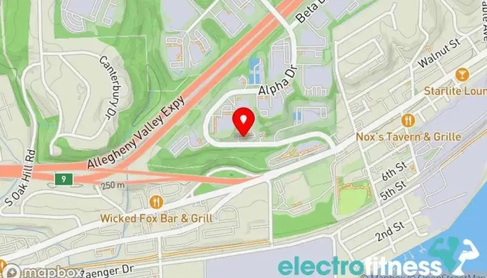 map of Pittsburgh Training & Fitness Center Fitness center in Pittsburgh