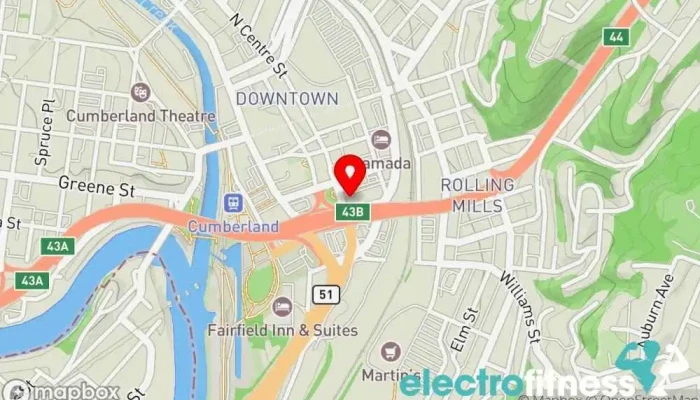 map of PKR Athletics Gym in Cumberland