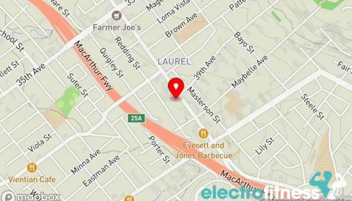map of Planet Fitness Gym, Fitness center, Spa, Tanning salon in Oakland