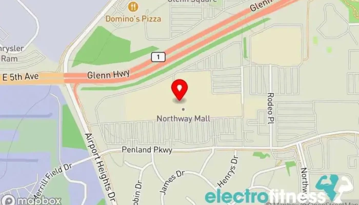 map of Planet Fitness Gym, Fitness center, Spa, Tanning salon in Anchorage
