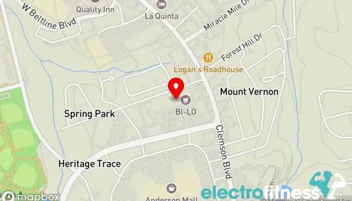 map of Planet Fitness Gym, Fitness center, Spa, Tanning salon in Anderson