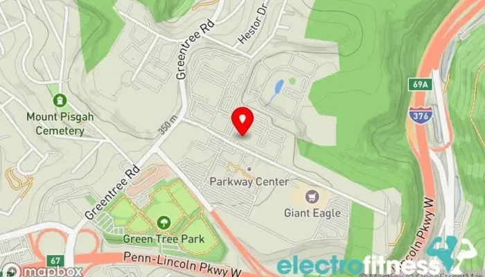 map of Platinum Fitness Center Fitness center, Gym, Tanning salon in Pittsburgh