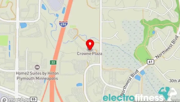 map of Plymouth Creek Athletic Club Athletic club, Fitness center, Gym, Massage therapist, Personal trainer, Racquetball club, Sauna, Spa, Swimming pool, Tennis court in Plymouth